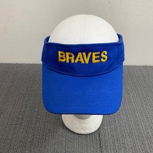 Braves Visor Unisex Adjustable Blue Yellow Strapback Cap Sport-Tek